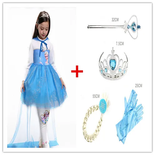 Photo Color Лидер продаж, 2 Meisjes, платье Эльзы, вечерние платья, Vestidos 2, косплей, Kleding, Анна, Снежная королева, принт, Verjaardag Prinses Jurk Elza Kids Kostuum - Цвет: Photo Color