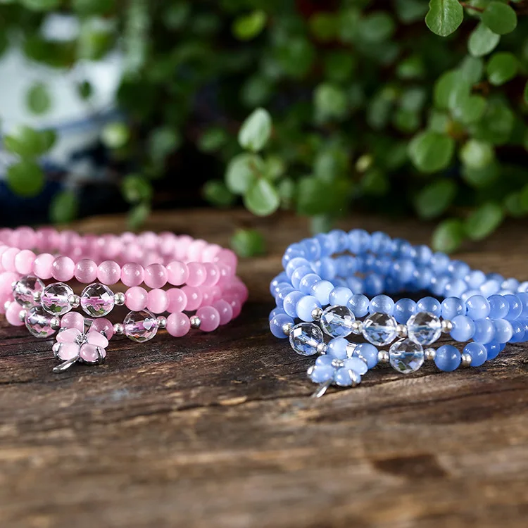 6 мм натуральный нефритовый Кристалл бусины клевер браслет оригинальный дизайн