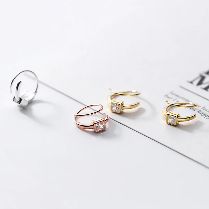 Trustdavis Настоящее серебро 925 пробы серьги с маленькими ушными костями кольцо