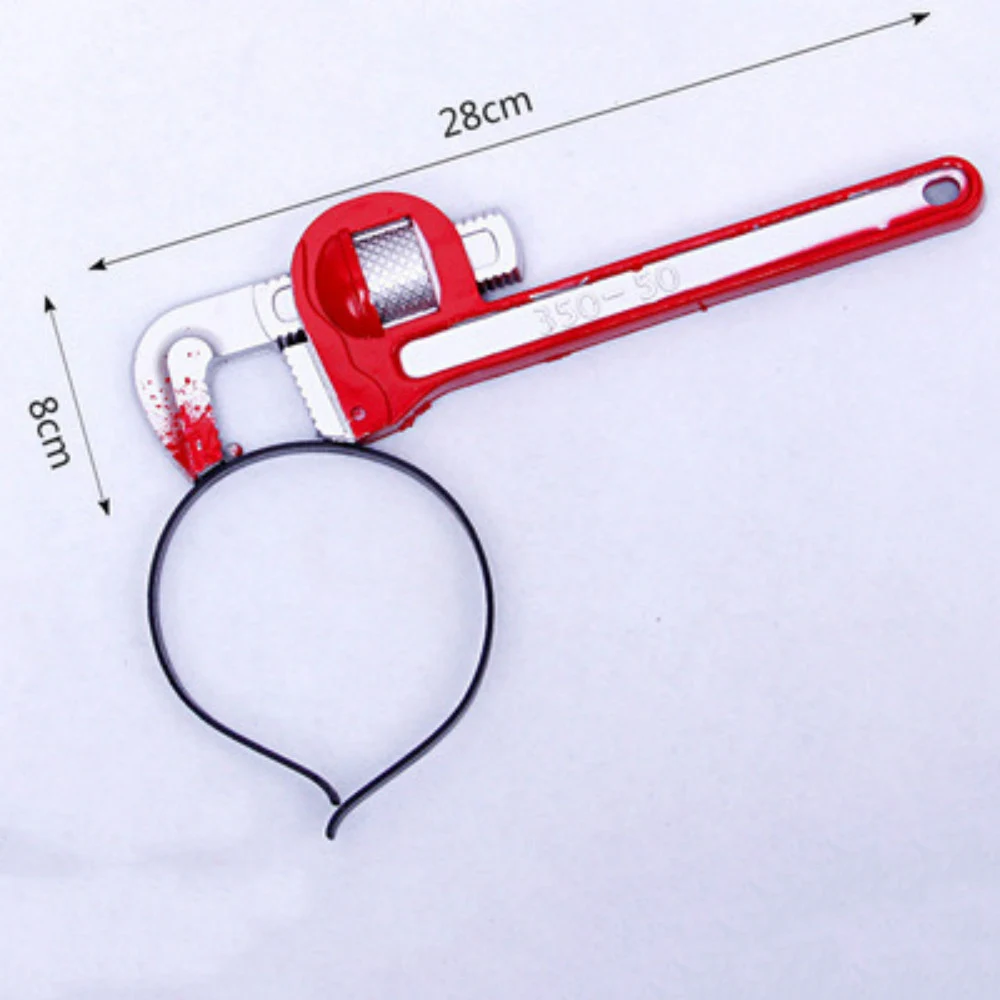 

ZLJQ Halloween Head Buckle Simulation Tricky Wear Head Hatchet Knife Headband Party Decorations Horror Props Decor Supplies
