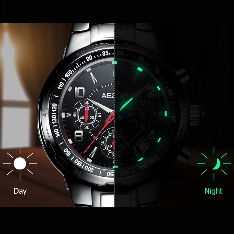 Бренд Aesop спортивные мужские часы керамические кварцевые наручные военные