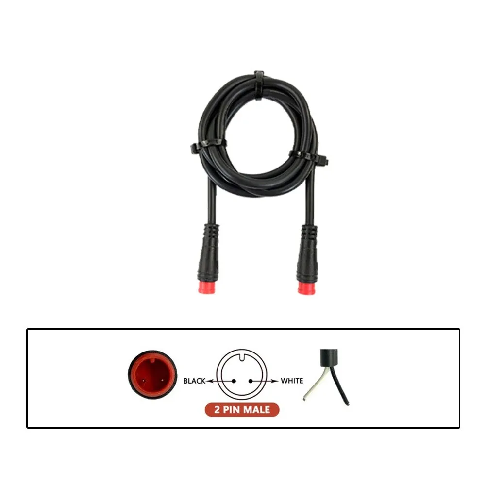

2 Pin Male To Male Julet Cable Ebike Waterproof Connector Signal Line 80cm Electric Bicycle Extension Cable Parts Accessories