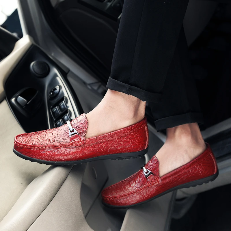 Лоферы мужские кожаные Нескользящие на плоской подошве | Обувь