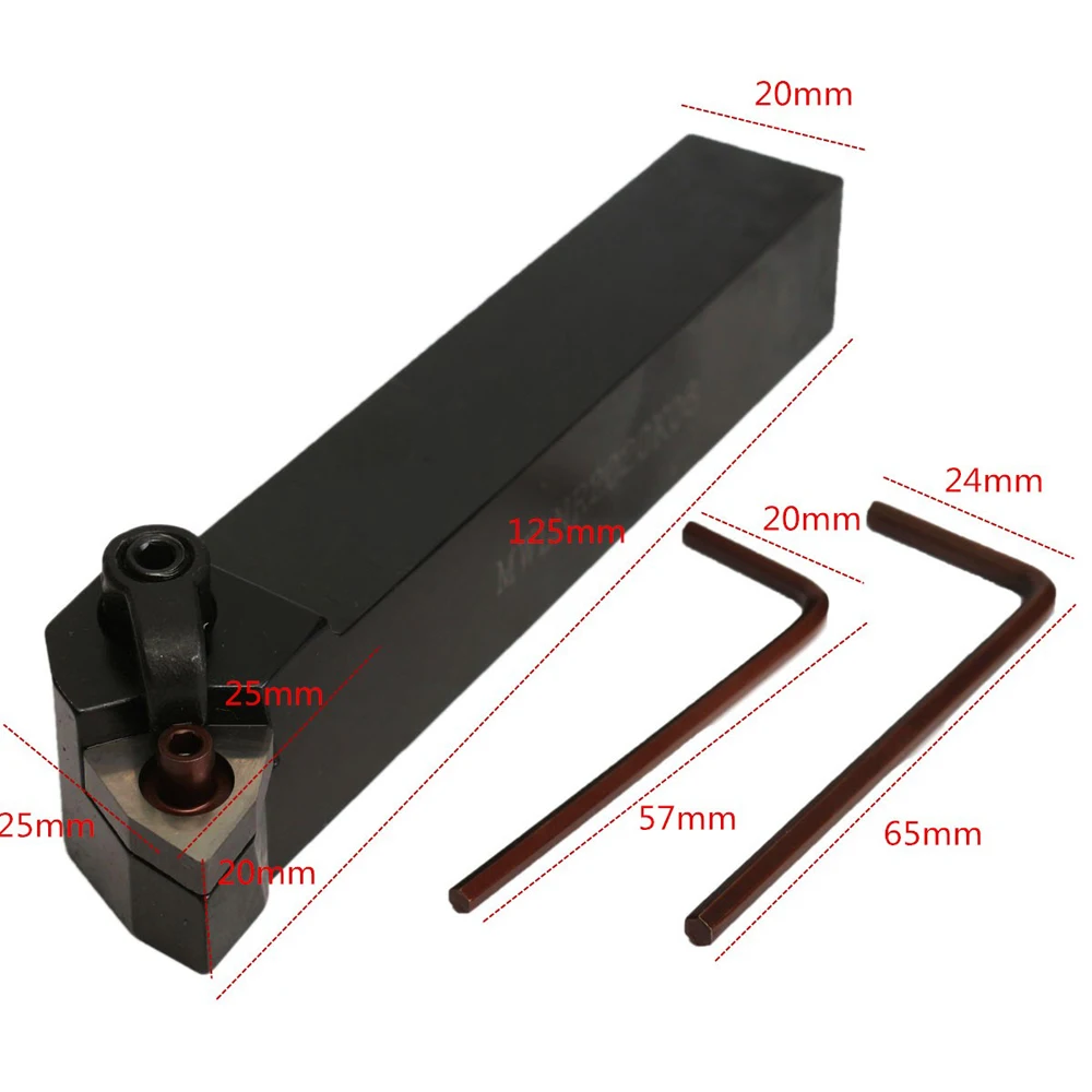 

Set of 20mm Lathe Turning Tool Holder Lathe Boring Tool MWLNR2020K08 + 10 WNMG0804 Carbide Inserts Inserts for Lathe+ 1 Wrench