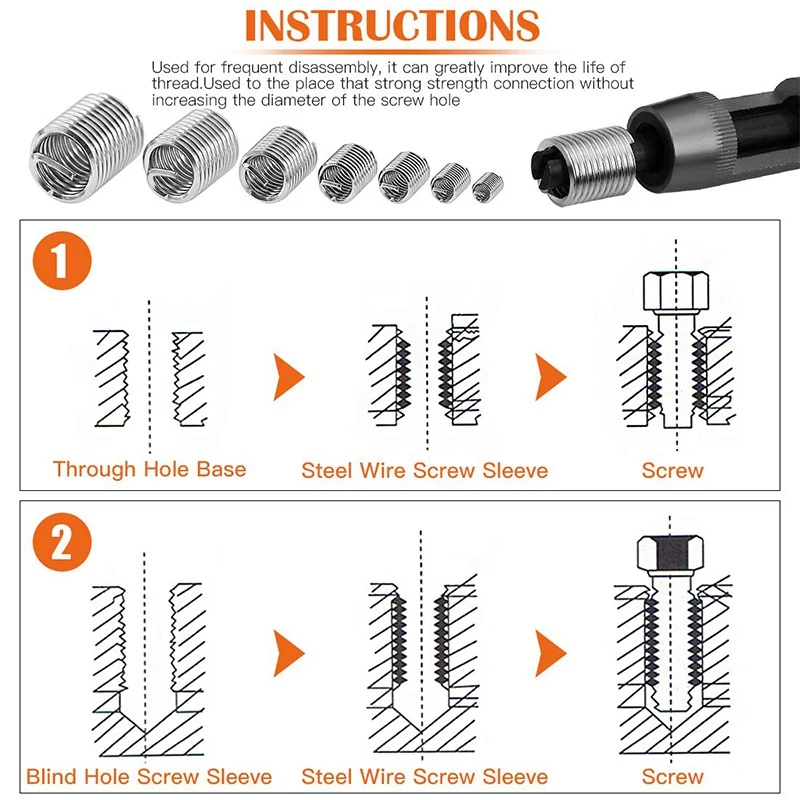 

84 Pcs Metric Wire Thread Inserts Steel Sheath Type Screw Repair Sleeve & 100x 4040 Series European T Nut