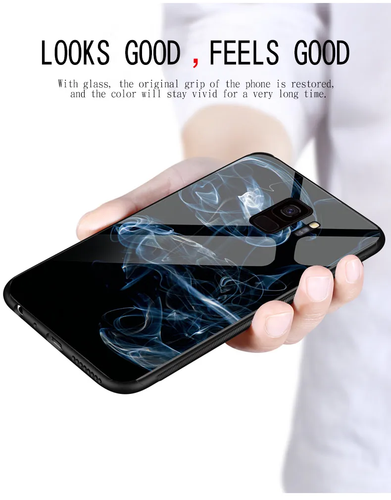 Чехол для телефона для samsung Galaxy A40 A50 A60 M40 A70 A6S A8S S7 S8 S9 S10 S6edge Plus Note 8 9 Tempered Стекло Мрамор туманность
