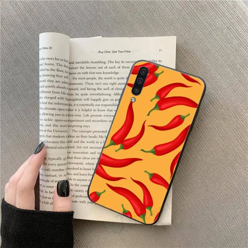 

hot Red Pepper plant pattern Phone Case For Samsung galaxy A S note 10 7 8 9 20 30 31 40 50 51 70 71 21 s ultra plus