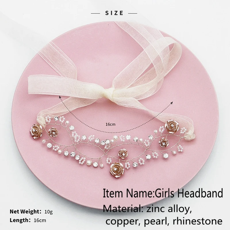 Модные свадебные аксессуары для волос девочек повязка на голову с цветами и