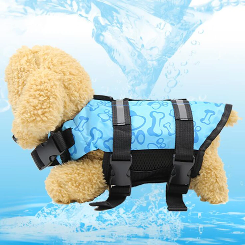 Dog Life Jacket Vest Saver Safety Swimsuit Preserver with Reflective Stripes Adjustable Belt for | Дом и сад