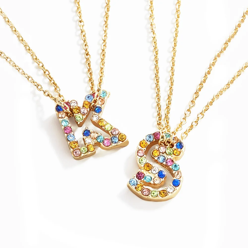 

Gosun Fashion Alloy Diamond Set Pendant Alphabetic Necklace For Women With Collarbone Chain Custom Alphabetic Gift For Girls