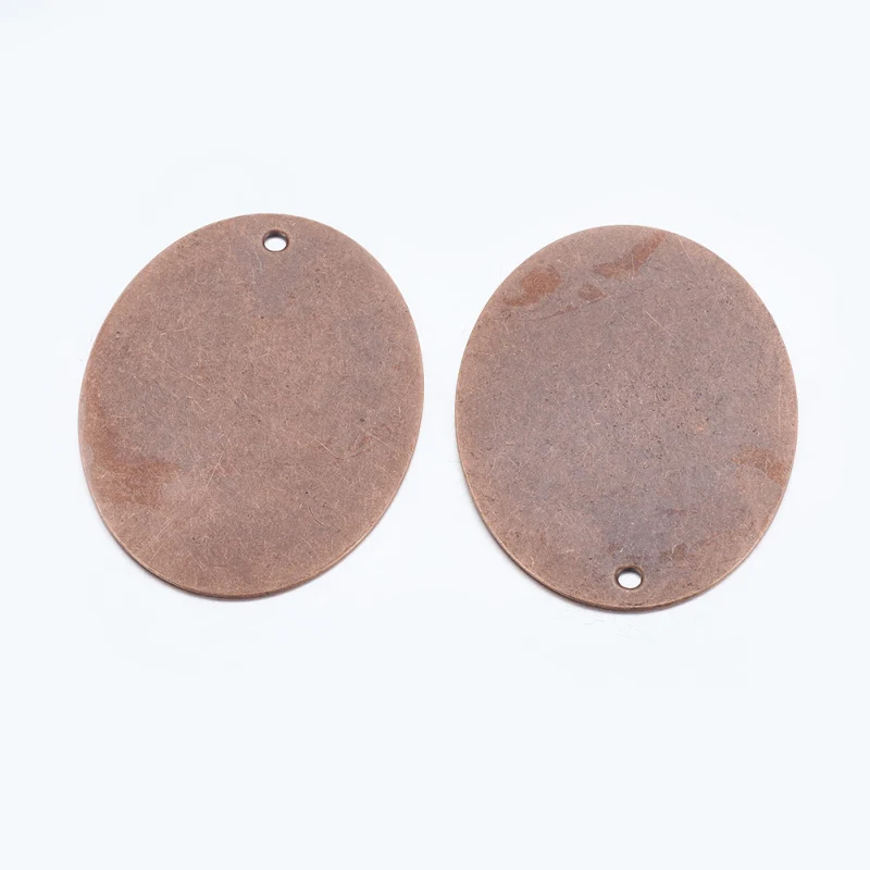 40x30x0.5mm 10 шт. металлические прямоугольные метки, латунные пустые штамповочные бирки подвески, античная бронза красная медь F70 - Окраска металла: 40x30x0.5mm