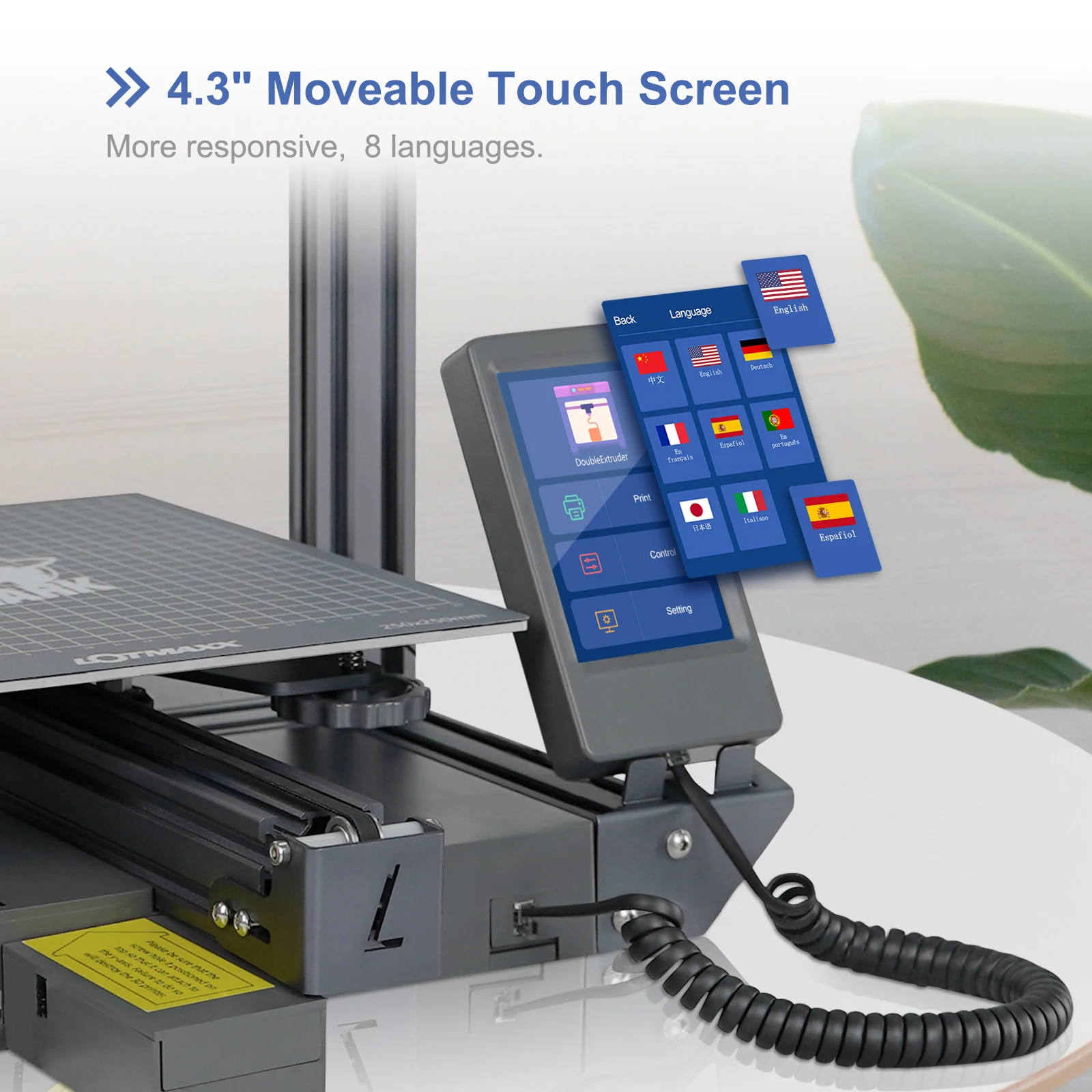 LOTMAXX SHARK V2 3D Printer, 2021 Upgrade FDM 3D Printer with Laser Engraving & Dual-Color Printing Auto-Leveling 3 in 1