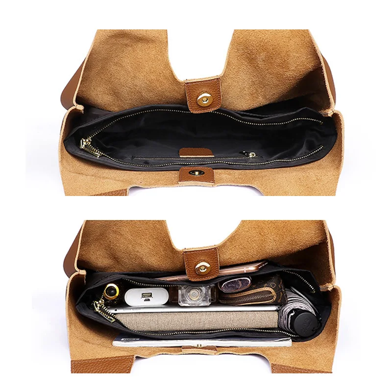 Сумка Zency женская из мягкой натуральной кожи саквояж-тоут большой вместимости