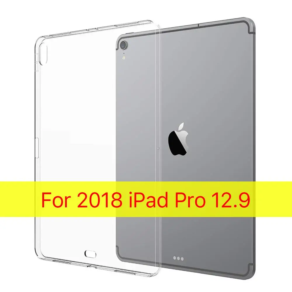 for 12.9 clear 2018 Чехол для, iPad Pro, 10,5, 12,9, 9,7 дюймов, клавиатура, умный чехол, мягкий ТПУ, прозрачный, тонкий, подходит для задней панели, подходит для клавиатуры Bluetooth - Цвет: for 12.9 clear 2018