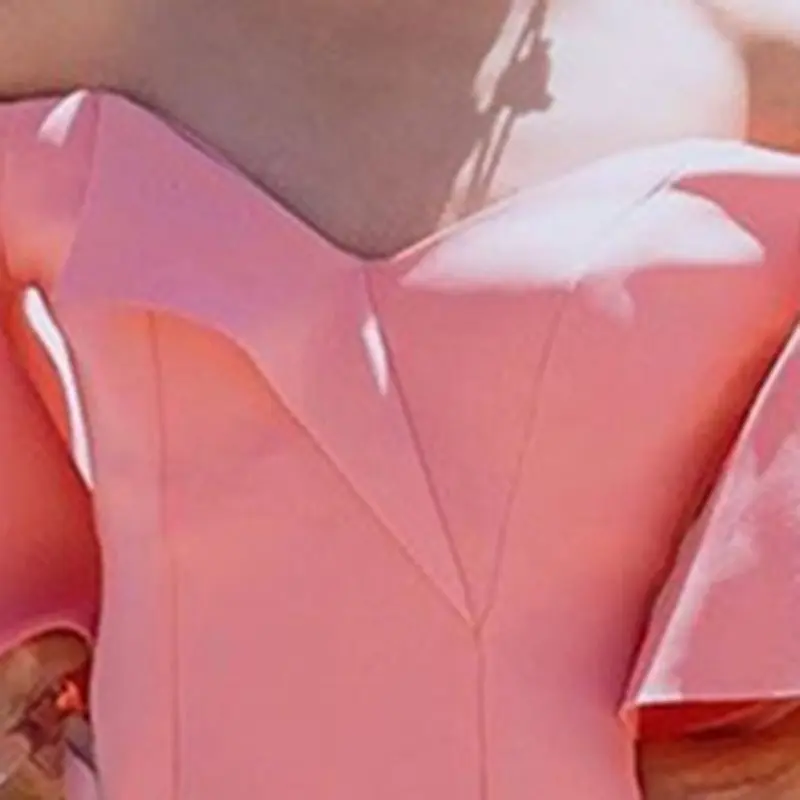 Элегантное офисное женское розовое платье размера плюс облегающее летнее с