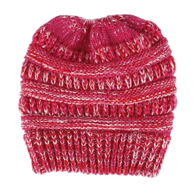 Женская зимняя шапка Skullies Beanies, вязаная шапка с ушками, теплая, конский хвост, толстая шерсть, грязные модные аксессуары, Outdoor-XMC-W6