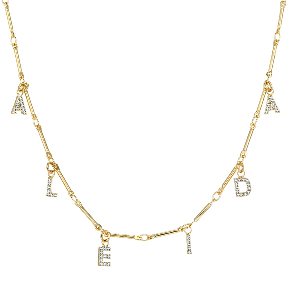 Ожерелье DOREMI 6 мм с цирконием подвеска буквой ожерелье цифрами на заказ именем