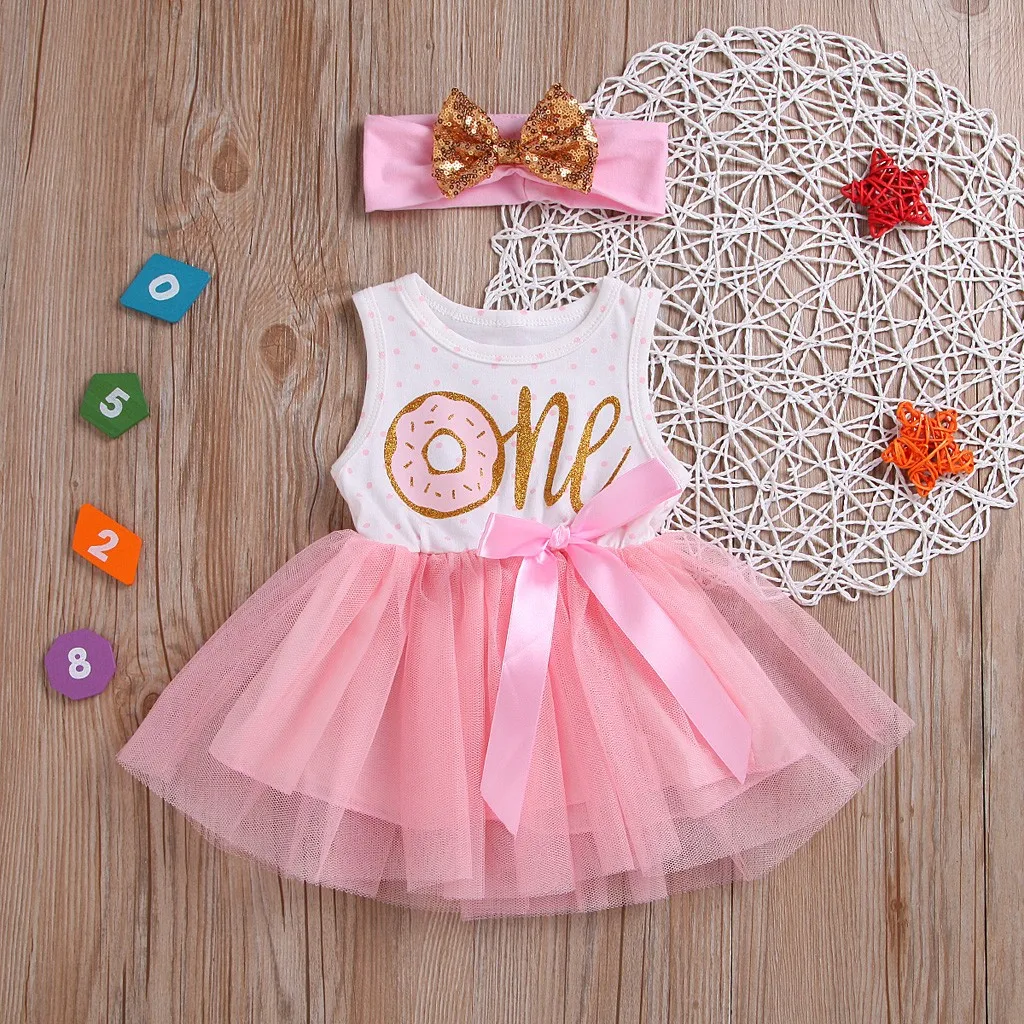 Newborn Baby Girl Clothes Infant Sets Letter Ribbons Bow TUTU Dress Hairband Outfits Ensemble Fille | Детская одежда и обувь