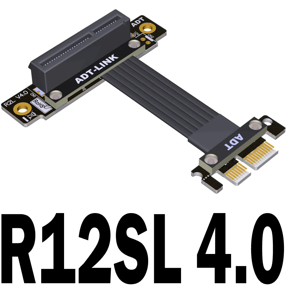 

PCIE Riser PCIe4.0 x1 штекер на x4 гнездо кабель Защита от электромагнитных помех 16 Гбит/с PCI-E 1x 4x подъемник удлинитель ленточный кабель угловой