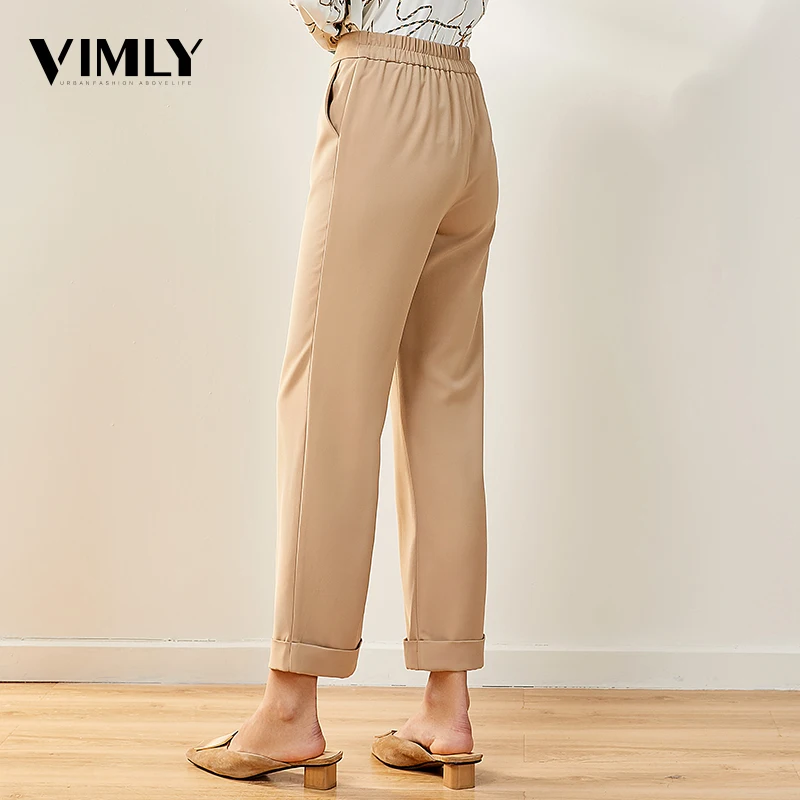 Vimly офисные женские однотонные повседневные строгие брюки с высокой талией