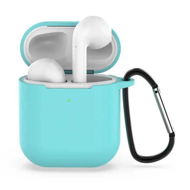 Чехол для наушников Airpods 2 защитный чехол карабин-брелок для ключей силиконовый Bluetooth чехол для наушников коробка аксессуары пряжка