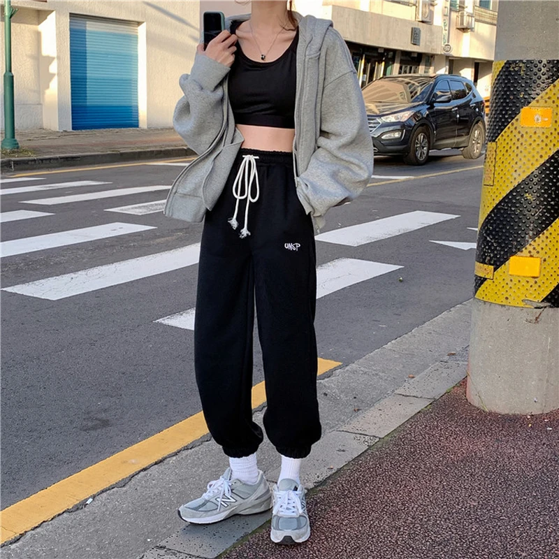 

Ladies pants 2020 Harajuku High Waist Joggers Korean Style Sweatpants Ladies Autumn Winter Trousers