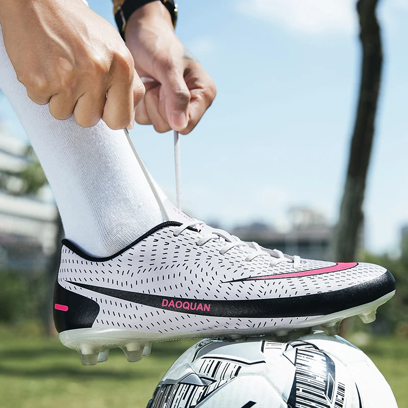 New Blue Red Men's Cheap Soccer Shoes Kids Boy Girls Football Shoes Sneakers Turf Futsal Shoes Men Non-Slip AG/TF Soccer Cleats