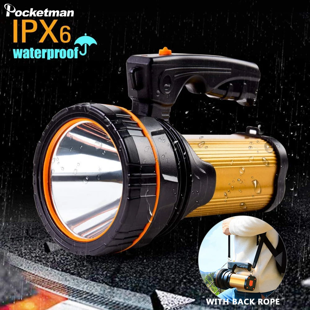 

Super Powerful Searchlight 800m Long Range Power Spotlight Camping Light USB Rechargeable Flashlight Waterproof Tactical Torch