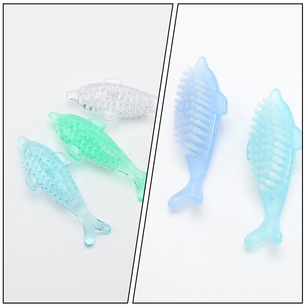 

4Pcs Dolphin Shaped Nail Brushes Maincure Tools Nail Brushes (Random Color)