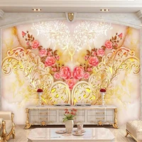 custom size 3d mural european style marble flower pattern modern wall painting hotel living room bedroom tv background wallpaper