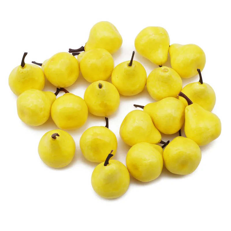 

Apple Pear Lemon Strawberry Cherry Banana 20Pcs/Set Plastic Simulation Artificial Model Props House Party Mini Fake Fruit