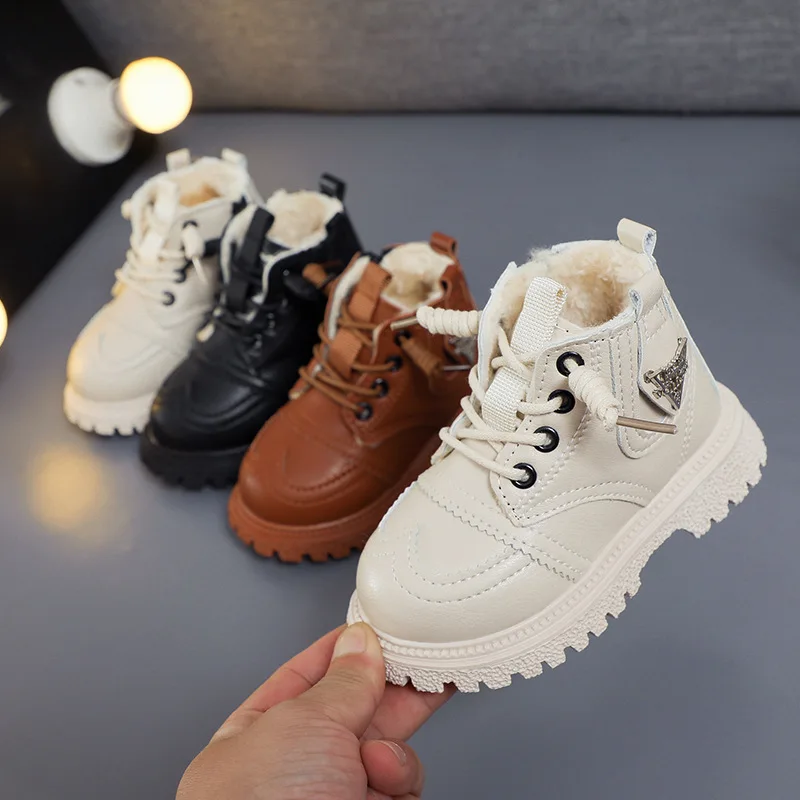 

Girls Martin boots 2021 winter new boys' cotton trend boots children's short boots children's boots non slip snow boots sneakers