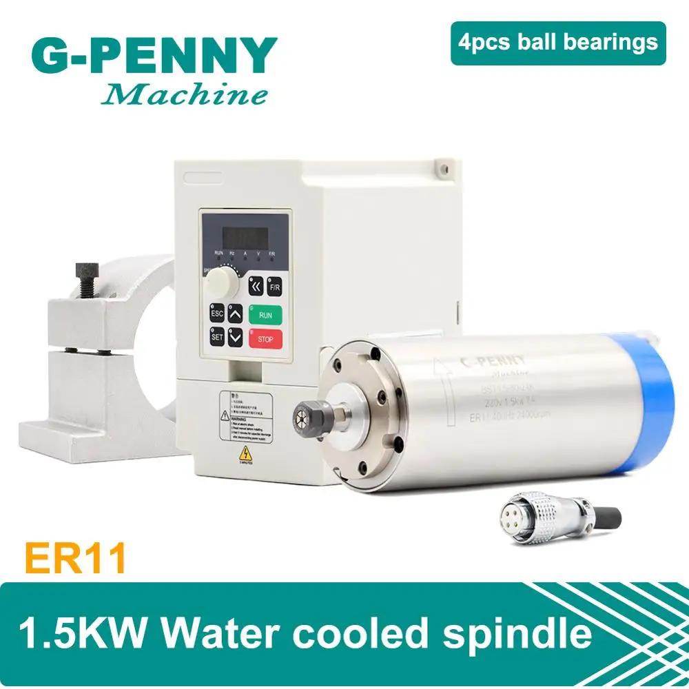 

G-penny CNC шпиндель с водяным охлаждением 200 кВт ER11 шпиндель для деревообработки 80x мм и кВт VFD/инвертор и 80 мм