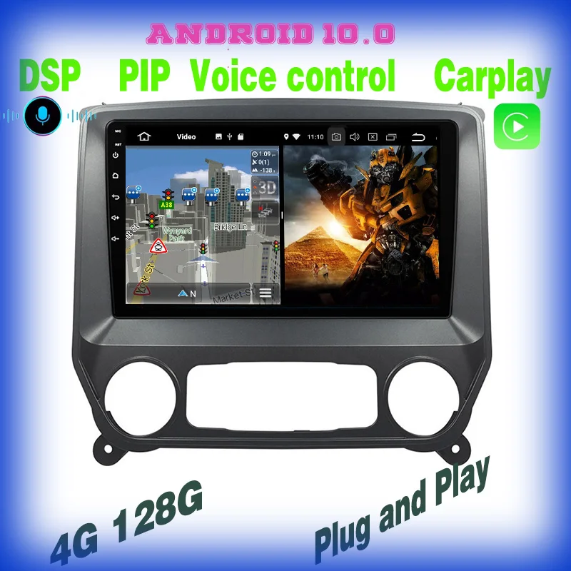 

Автомобильный GPS-радиоприемник PX6 с голосовым управлением, Android 10,0, для Chevrolet Silverado, Plateado, GMC, Sierra 2014, 2015, 2016, 2017, 2018, 2019, Wi-Fi, usb