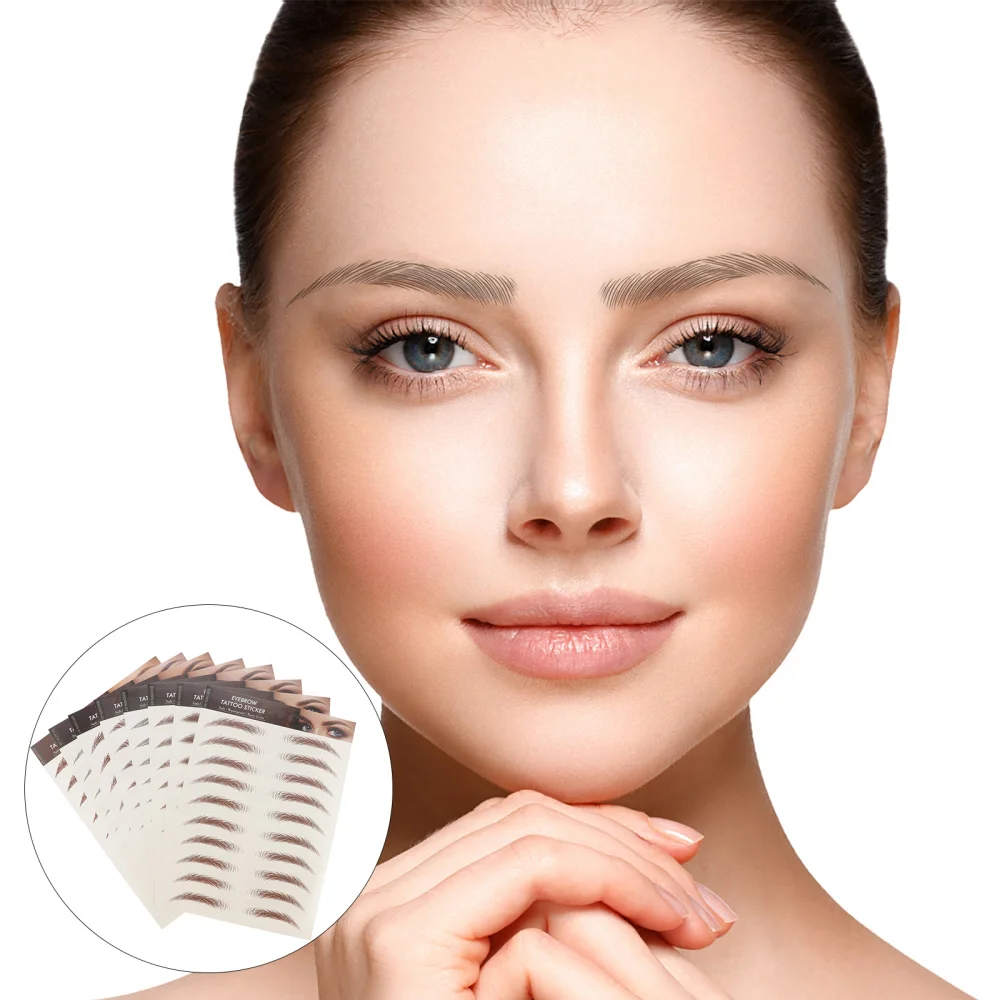 

8 Sheets Realistic Stickers Waterproof Woman Makeup Stickers