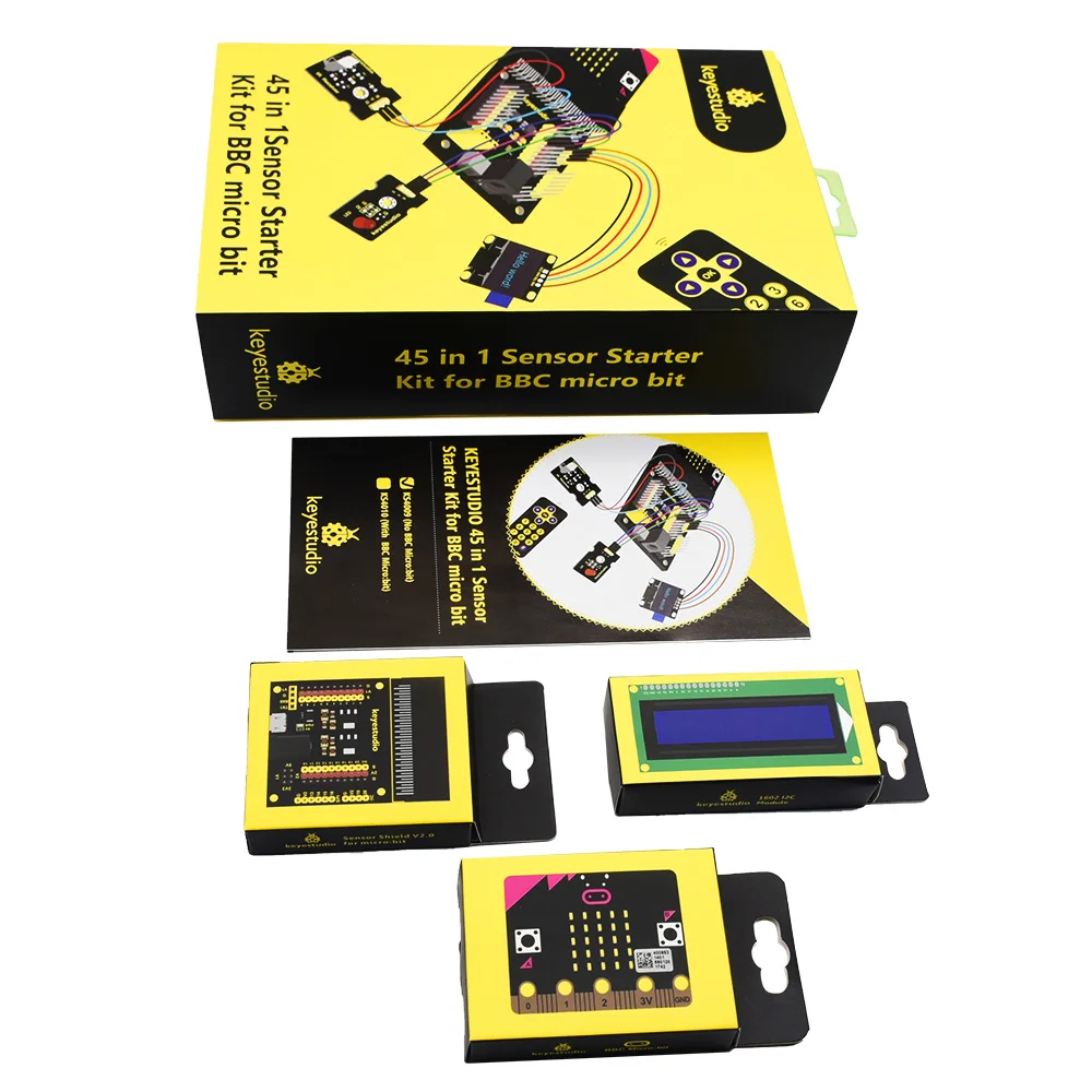 Keyestudio микродолото V2 45 в 1 Сенсор Starter Kit для BBC Micro: бит набор программирования +