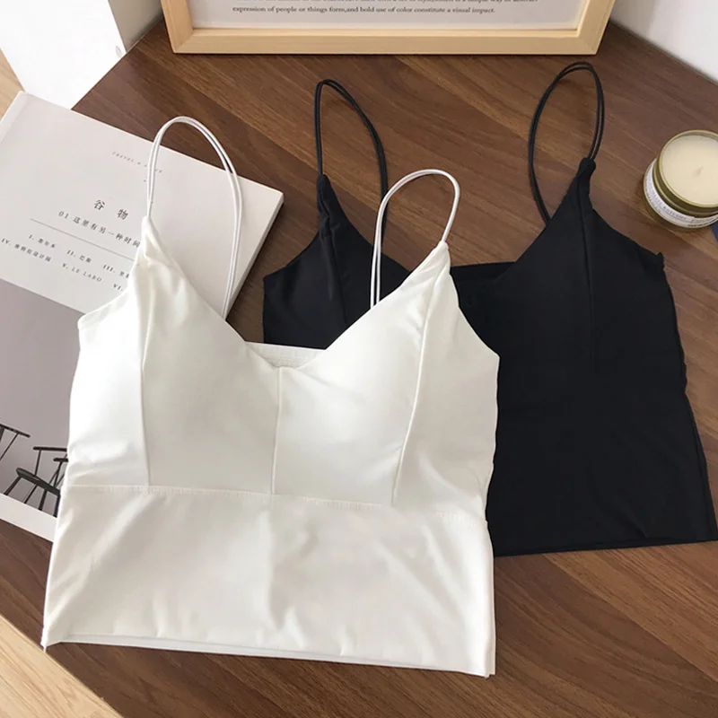 

Женский жилет на бретельках Sweet Spice, Летнее белое нижнее белье с подкладкой для груди