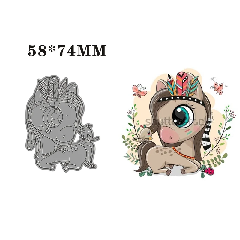 2020 новый металлический Трафаретный вырубной штамп капот трафарет в форме лошади