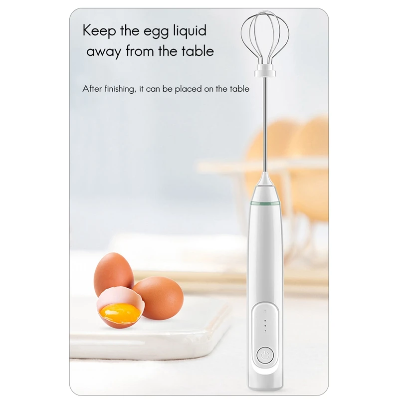 

Rechargeable Electric Milk Frother with 2 Whisks, Handheld Foam Maker for Coffee, Latte Cappuccino Hot Chocolate