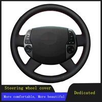 diy car steering wheel cover braid wearable genuine leather for toyota prius 20xw20 2004 2005 2006 2007 2008 2009