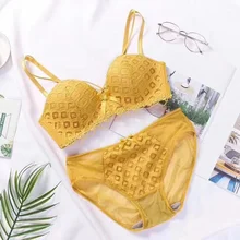 Women Lace Bra Sets Seamless Underwear Backless Vest Sexy Panties Padded Ultrathin Bralette Female Lingerie Briefs Intimates