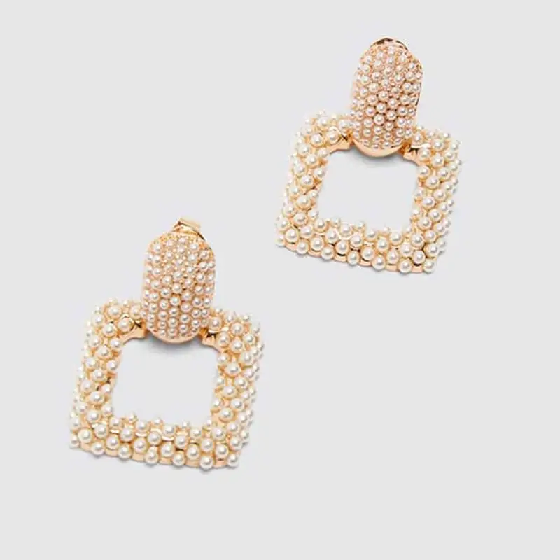 JJFOUCS 2019 серьги капли с искусственным жемчугом массивные круглые квадратные