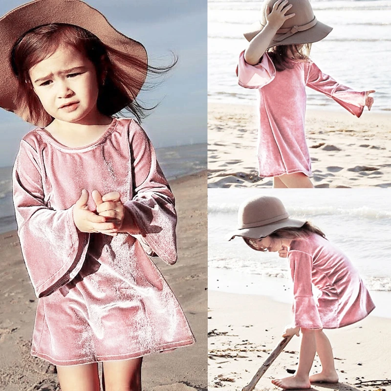 2019 г. Осеннее платье принцессы для маленьких девочек милое удобное вельветовое