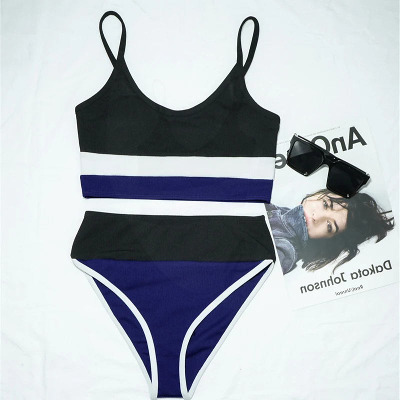 

High Waist Bathing Suit Women Two Piece Tankini Swimsuits Women Swimwear Swimming Suit for Women Beach Wear bikinis 2021