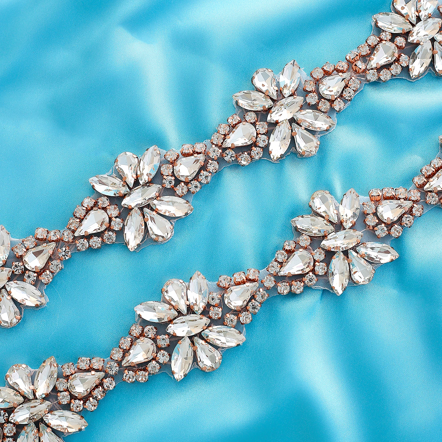 

Rose Gold Rhinestones Bridal Dress Belt Elegant Pearls Wedding Belt Crystal Bridal Sash For Wedding Accessories J166RG