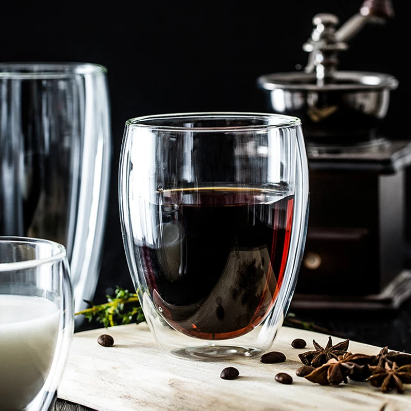 1 шт. стеклянная чашка с двойными стенками кофейная кружка для чая большие