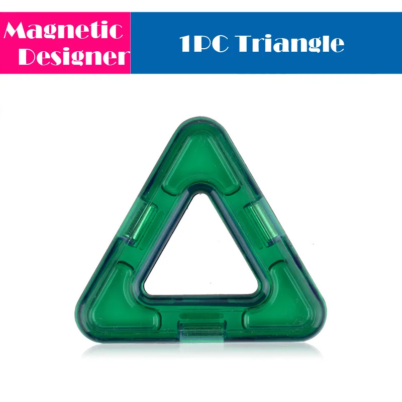 1pc triangle 1 шт. Большие размеры магнитные блоки строительные игрушки дизайнерские магнитные кирпичи аксессуары модель и строительные игрушки для детей Подарки - Цвет: 1pc triangle