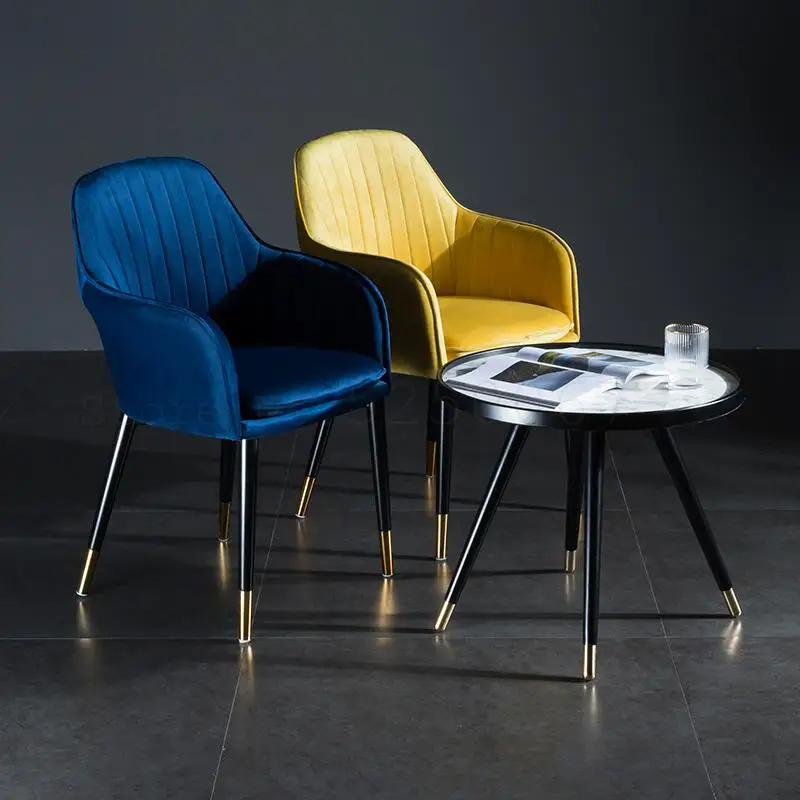 Современный минималистичный бархатный обеденный стул ins скандинавский тканевый