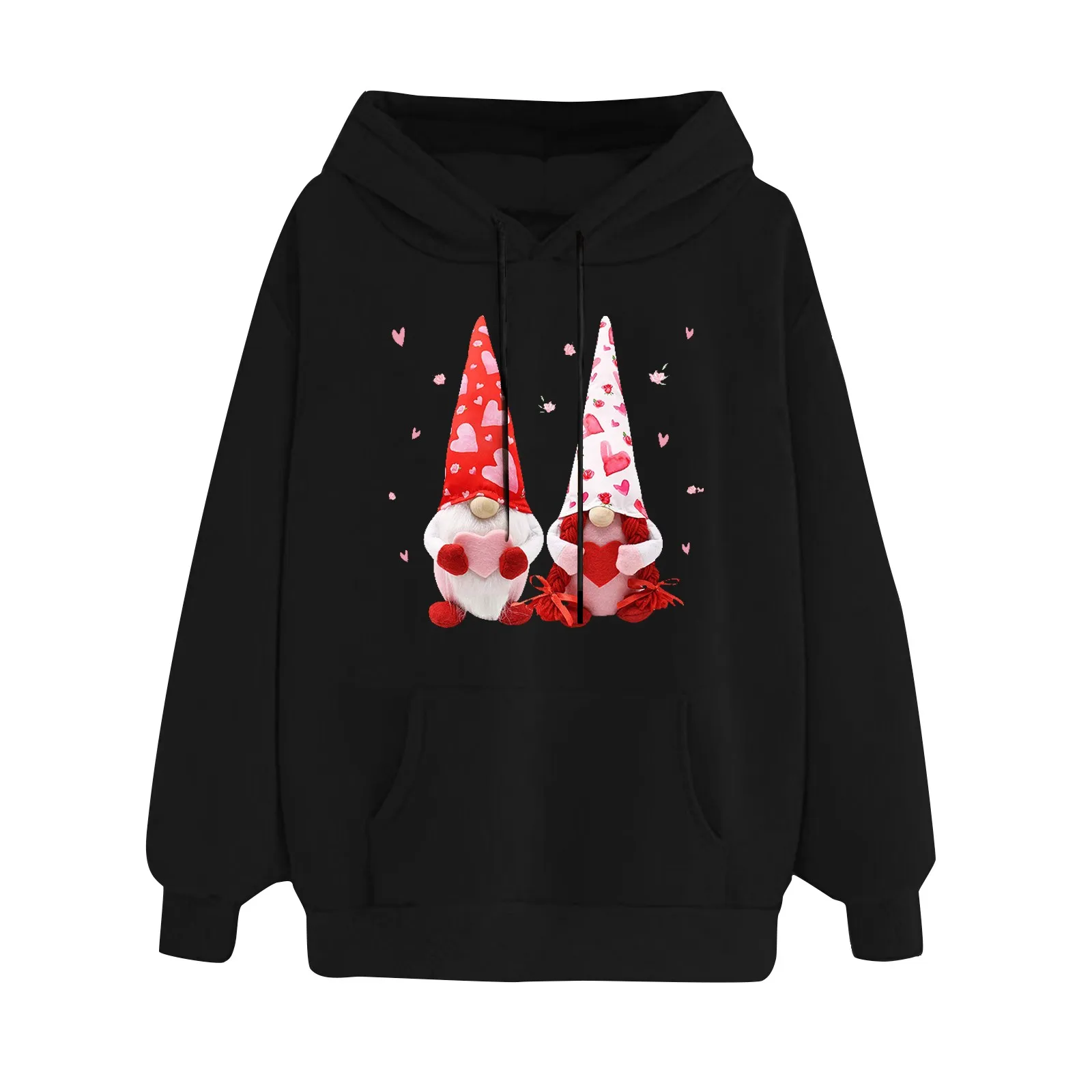 

Women's Valentine's Day Printing Sweatshirt Fashion Round Neck Long Sleeve Pullover Hoodies Thin Draw String Sweatshirts