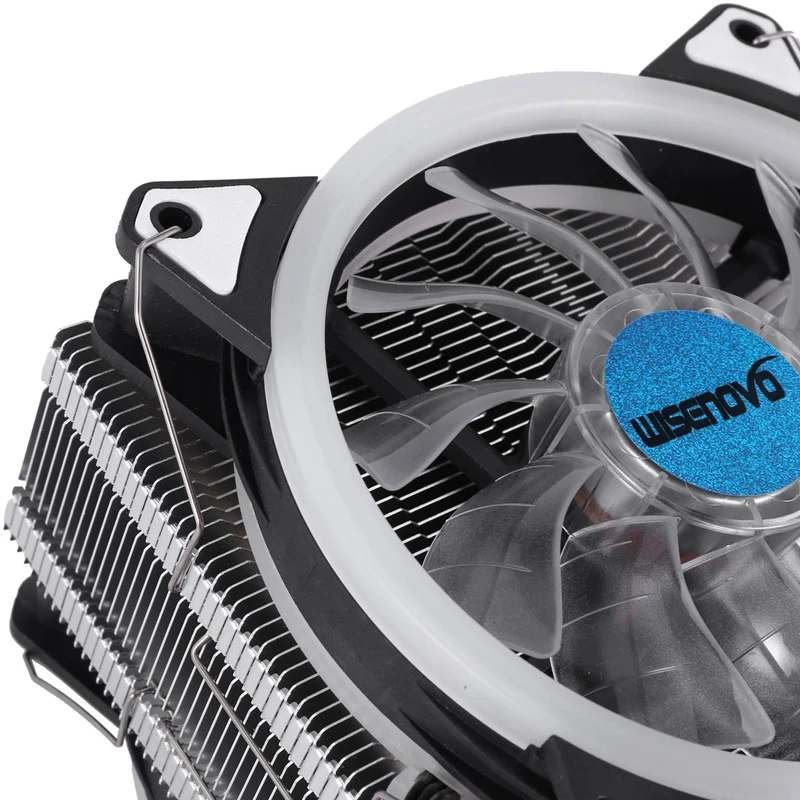 

WISENOVO T400 CPU Cooler 3 Pin 4 Heat Pipe Big Frost Tower Double Aurora Color 12cm Silent Dual Fan CPU Cooler